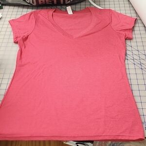 Raspberry Red/Fushia V-neck women's fitted District tshirt